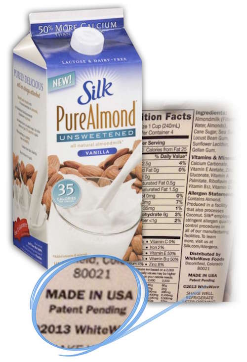 Silk Almond Milk Patent Pending