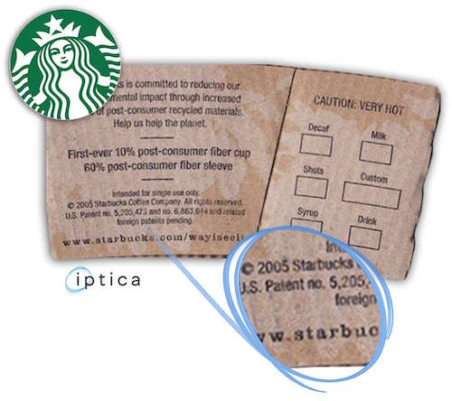 Starbucks Coffee Patent Pending