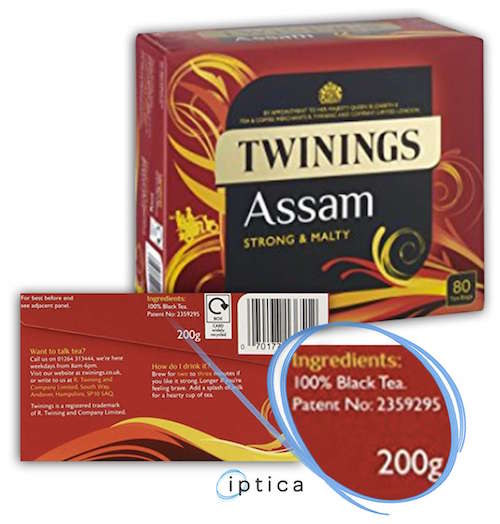 Twinnings Tea Patent Pending